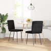 Set 2 Scaune Bucatarie Gossi, Catifea Neagra, Cadru Metal/Lemn, 45x54x83 cm, Confortabile, Moderne