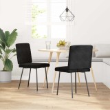 Set 2 Scaune Bucatarie Gossi, Catifea Neagra, Cadru Metal/Lemn, 45x54x83 cm, Confortabile, Moderne