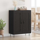 vidaXL Bufet Stejar Negru 69,5 x 34 x 90 cm Lemn Ingineresc și Fier 881599