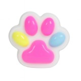 Jucarie antistres squishy, flippy, cu revenire lenta, labuta de pisica pufoasa, 8.5 x 7.5 cm, ambalaj transparent, alb roz multicolor