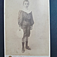 Fotografie pe carton, baiat, cca 1900