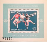 BC212, Romania 1974, colita sport, fotbal, Nestampilat