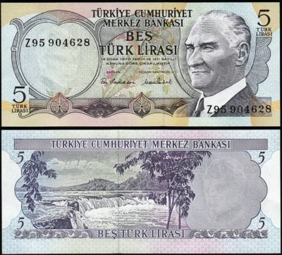 Turcia 1976 - 5 lire UNC foto