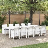 Cumpara ieftin Set de masa pentru gradina 11 buc. Alb Polyrattan si aluminiu