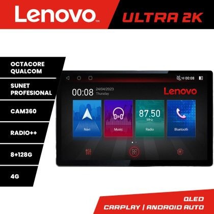 Navigatie Fiat Tipo 2015-2021 N-TIPO ecran 13&quot; 2K 8+128 Android Waze USB Navigatie 4G 360 Toslink Youtube Radio CarStore Technology