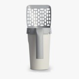 Lopatica de nisip pentru litiera animalelor, din plastic rezistent, cu suport pentru pungile de gunoi, gri