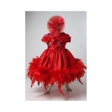 Cumpara ieftin Rochita Botez Ann, cu Pene, Rosu - DPH35