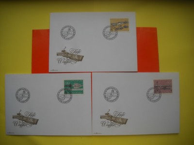 HOPCT PLIC FDC S NR 331 SET 3 FDC -ARME DE VANATOARE 1980 -LIECHTENSTEIN -NECIRCULAT foto
