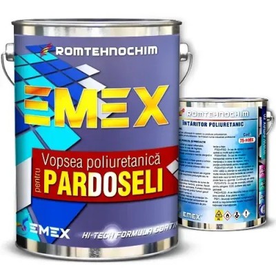 Pachet Vopsea Poliuretanica Pardoseala &amp;ldquo;Emex&amp;rdquo; - Albastru - Bid. 20 Kg + Intaritor 4.00 Kg foto