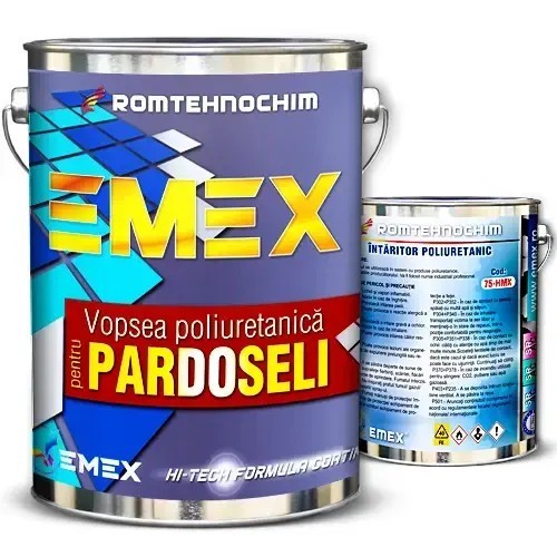 Pachet Vopsea Poliuretanica Pardoseala &ldquo;Emex&rdquo; - Albastru - Bid. 20 Kg + Intaritor 4.00 Kg