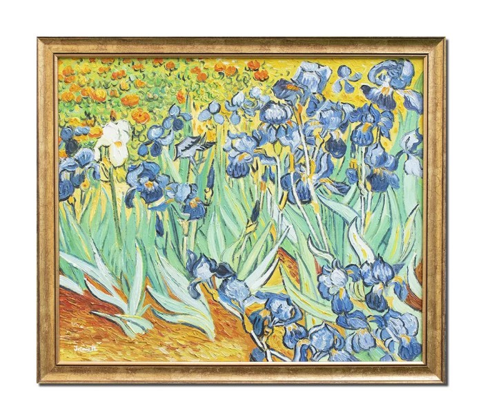 Tablou celebru inramat pictat manual, Irisi la Saint-Remy, 65x55cm ulei pe panza reproducere Vincent van Gogh