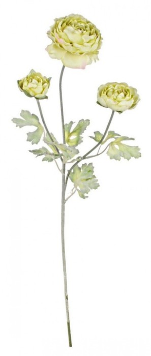 Set 3 flori artificiale Ranunculus verde 61 cm