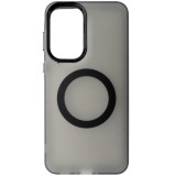 Husa spate TPU negru cu plastic gri semitransparent, magnet, pentru Samsung Galaxy A37 5G
