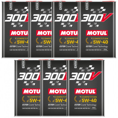 Set 7 Buc Ulei Motor Motul 300V Competition Ester Core&amp;reg; Technology 5W-40 5L 110818 foto