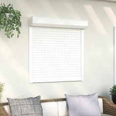 vidaXL Oblon rulant, alb, 100 x 100 cm, aluminiu