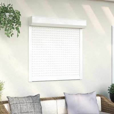 vidaXL Oblon rulant, alb, 100 x 100 cm, aluminiu foto