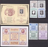 Nevis 1990 150 ani marca postala MI 528-531/533-536 + 2 bl.22, 23 MNH, Nestampilat