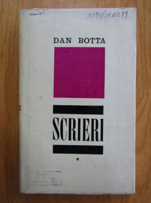 Dan Botta - Scrieri ( vol. 1 - Versuri ) foto