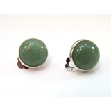 Cumpara ieftin Cercei clips inox cu aventurin verde natural 12 MM