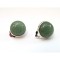 Cercei clips inox cu aventurin verde natural 12 MM