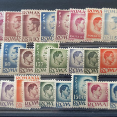 ROMANIA 1945 LP 188 UZUALE MIHAI I, serie MNH