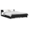 Gossi cadru de pat cu sertare, negru, 120x200 cm, lemn prelucrat