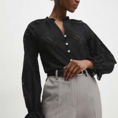 Answear Lab camasa femei, culoarea negru, regular