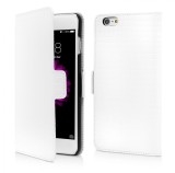 Cumpara ieftin Husa Flip Book iPhone 6 Plus iPhone 6s Plus White Square Pattern Vetter, Cu clapeta, Vinyl