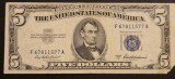 Bancnota 5 Dolari Argint 1953, America, Numismatica