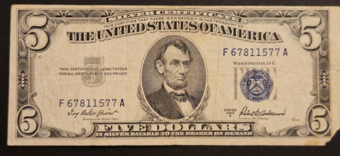 5 dolari 1953 Silver