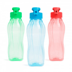 Sticlă sport - plastic transparent - 600 ml - 3 culori 57214