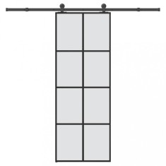 vidaXL Ușă glisantă cu set feronerie, 76x205 cm, sticlă ESG/aluminiu
