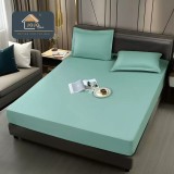 Cumpara ieftin Husa de Pat Impermeabila cu Elastic +2 Fete de Perna, 180x200cm, Menta - JOJ692