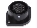 Conector circular soclu RP17 12 pini push-pull argintat