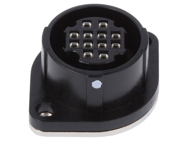 Conector circular soclu RP17 12 pini push-pull argintat