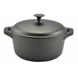 Cumpara ieftin Oala Fonta Perfect Home, 8L, Capac, Diametru 30cm, Inalta 21.5cm, Neagra, Aragaz, Cuptor, Foc Deschis, Retentie Termica