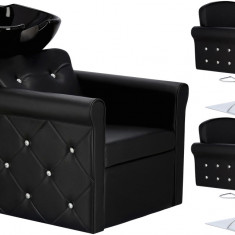 Milo set 2x scaun hidraulic pivotant de frizerie pentru salonul de coafură salon de ceramică cuvă mo