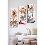Tablou, 3 bucati MDF0018 Multicolor 20x50x3 cm