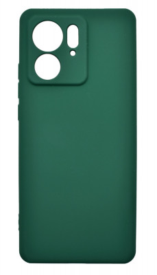 Husa de protectie din silicon pentru Motorola Moto Edge 40, SoftTouch, interior microfibra, Verde Inchis foto