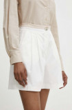 Answear Lab pantaloni scurti femei, culoarea alb, neted, high waist