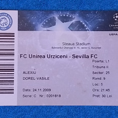 Bilet meci fotbal UNIREA URZICENI - FC SEVILLA (Champions League 24.11.2009)