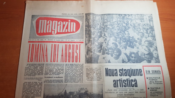 magazin 26 august 1961-art. si foto de la defilarea de 23 august,charlie chaplin