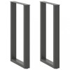 VidaXL Picioare de masă de bar &icirc;n formă de U, 2 buc., antracit, 40x(90-91) cm, oțel 4013218