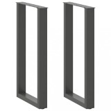 VidaXL Picioare de masă de bar &icirc;n formă de U, 2 buc., antracit, 40x(90-91) cm, oțel 4013218