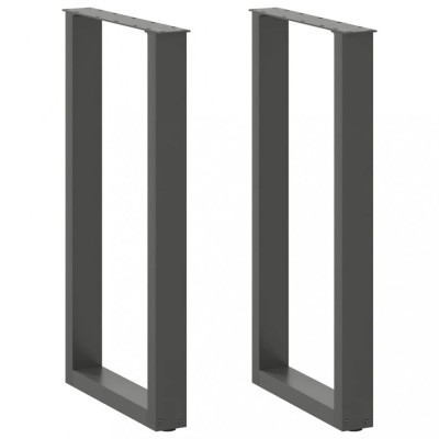 vidaXL Picioare de masă de bar &amp;icirc;n formă de U, 2 buc., antracit, 40x(90-91) cm, oțel 4013218 foto