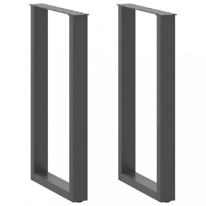 vidaXL Picioare de masă de bar &icirc;n formă de U, 2 buc., antracit, 40x(90-91) cm, oțel 4013218