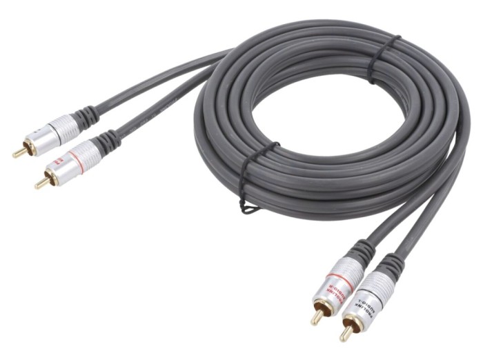 Cablu RCA 3m Negru x2
