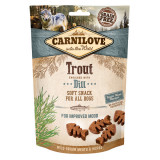 Carnilove Semi Moist Snack, Păstrăv cu Marar, recompense functionale fară cereale c&acirc;ini, antistres, 200g