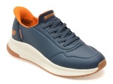 Pantofi sport barbati Skechers BOBS SQUAD 4 bleumarin, piele ecologica, Memory Foam, Slip-Ins