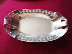 WMF Art Nouveau tavă din alamă, placată cu argint din 1900